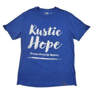 New Era Womens Graphic Tee Size Medium Rustic Hope Blue T Shirt Short Sleeve